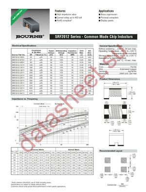 SRF2012-121Y datasheet  